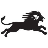 león - rápido corriendo león ilustración en negro y blanco vector