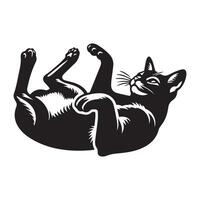 ilustración de un perezoso abisinio gato en negro y blanco vector