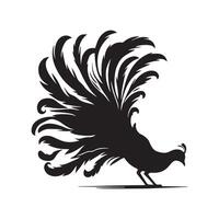 Bird Logo - a bird on display illustration in black and white vector