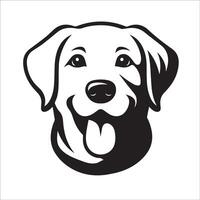 perro cara Arte - un juguetón Labrador perdiguero cara ilustración en negro y blanco vector