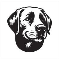 Labrador perdiguero cara - un tímido Labrador perdiguero cara ilustración logo concepto vector