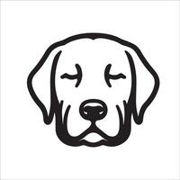 un sereno Labrador perdiguero cara contorno diseño ilustración vector