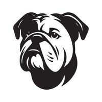 illustration of A Dignified Bulldog face in black and white vector