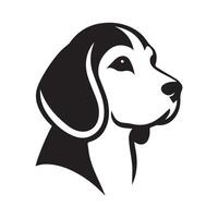 Beagle Dog - A Gentle Beagle Dog illustration in black and white vector