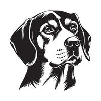 Beagle Dog - A whimsical beagle Dog illustration in black and white vector