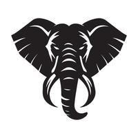 Heroic elephant face illustrated in black and white vector