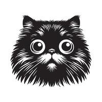 Cat Clipart - Persian cat with wide eyes illustration on a white background vector