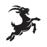 Goat icon- A playful goat illustration in black and white vector