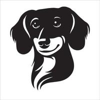 Dachshund Dog - A Dachshund Dog Gracious face illustration in black and white vector