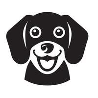 Dachshund Dog - A Dachshund Dog Happy face illustration in black and white vector