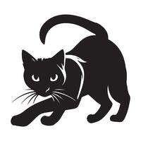 gato clipart - un ingenioso gato ilustración en un blanco antecedentes vector