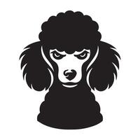 caniche perro - un suspicaz caniche perro cara ilustración en negro y blanco vector