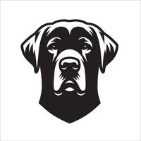 Labrador Retriever - A commanding Labrador Retriever face illustration in black and white vector