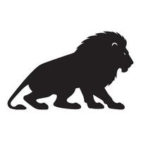 Lion silhouette - a lion in charge illustration on a white background vector