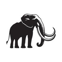 Elephant - An African elephant illustration in black and white vector