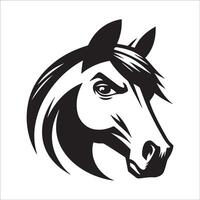 Horse Face Logo - Suspicious horse face illustration on a white background vector