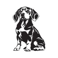 Beagle Dog - A Defensive Beagle Dog illustration in black and white vector