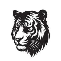 A pensive tiger face silhouette on a white background vector