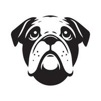 Dog Face Clipart - A Hopeful Bulldog face illustration vector