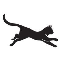 Cat silhouette - a running cat illustration on a white background vector