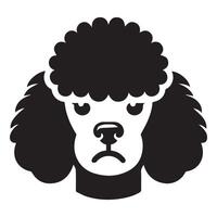 Poodle Dog - A Bored Poodle Dog face illustration in black and white vector