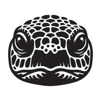 illustration of A turtle Close Up face in black and white vector