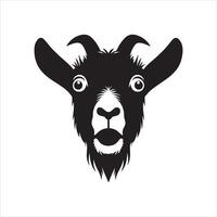 Goat - A surprised goat face illustration on a white background vector