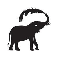 Elephant silhouette - a beautiful elephant tossing dust illustration on a white background vector