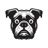 Bulldog - A Fearful Bulldog illustration logo concept design vector