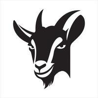 Goat - A sly goat face illustration on a white background vector