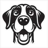 Great Dane Dog - A Great Dane Amused face illustration in black and white vector