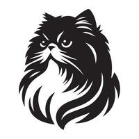 Cat - A Persian Cat with a protective stance illustration logo concept vector