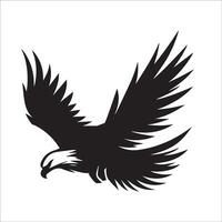 An eagle diving at high speed illustration in black and white vector