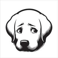 perro cara logo - un desconcertado Labrador perdiguero cara ilustración en un blanco antecedentes vector