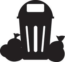 garbage cans with sorted garbage vector