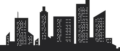 Set of cities silhouette vector