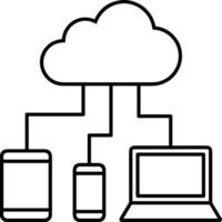 Cloud icon symbol image. Illustration of the hosting storage vector