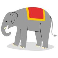 Elephant cute on a white background, illustration. vector