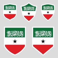 conjunto de Somalilandia bandera en proteger forma vector