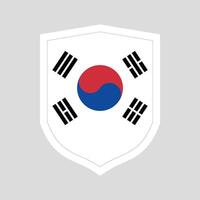 sur Corea bandera en proteger forma vector