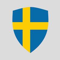 Sweden Flag in Shield Shape Frame vector