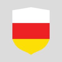 sur Osetia bandera en proteger forma marco vector