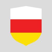 South Ossetia Flag in Shield Shape Frame vector