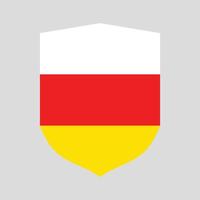 South Ossetia Flag in Shield Shape Frame vector