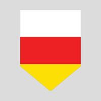 South Ossetia Flag in Shield Shape Frame vector