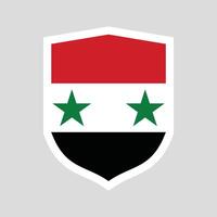 Syria Flag in Shield Shape Frame vector