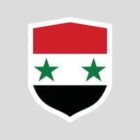 Syria Flag in Shield Shape Frame vector