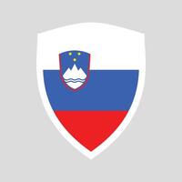 Slovenia Flag in Shield Shape vector