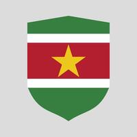 Suriname Flag in Shield Shape Frame vector