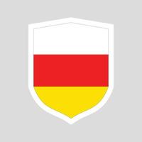 South Ossetia Flag in Shield Shape Frame vector